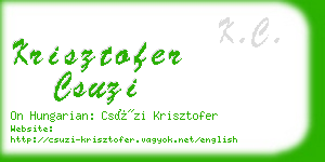 krisztofer csuzi business card